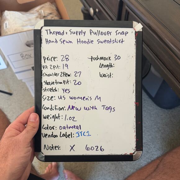 Thread+Supply Pullover Snap Hand Sewn Hoodie Sweatshirt US Women's M - Picture 7 of 7